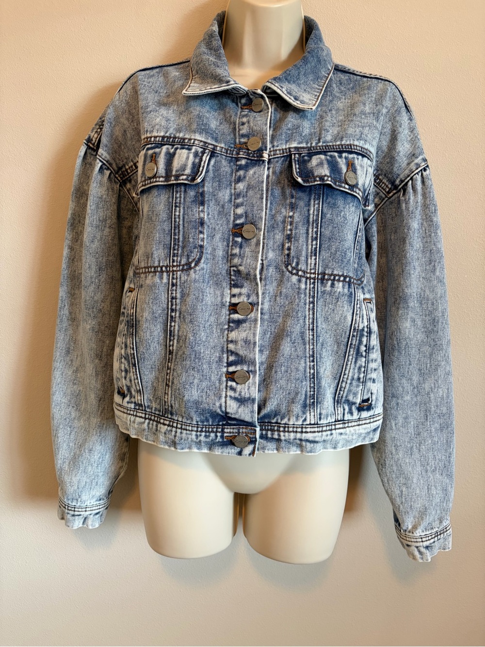 Circus NY by Sam Edelman Washed Blue Denim Jean Jacket Size Medium